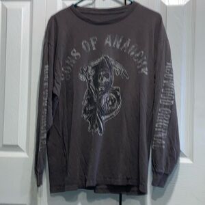 Sons of anarchy grim reaper long sleeve shirts gray size XL